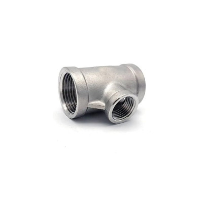 Tee reducida inoxidable roscado